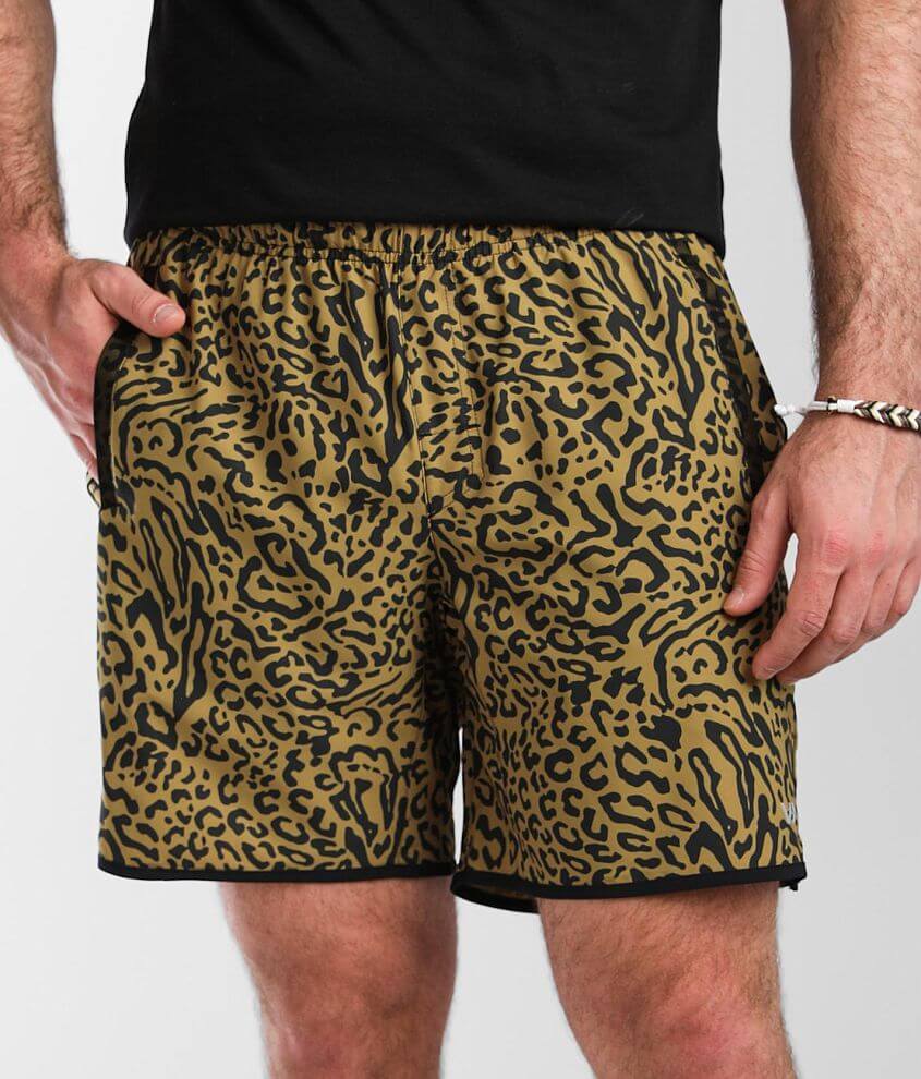 leopard overall shorts