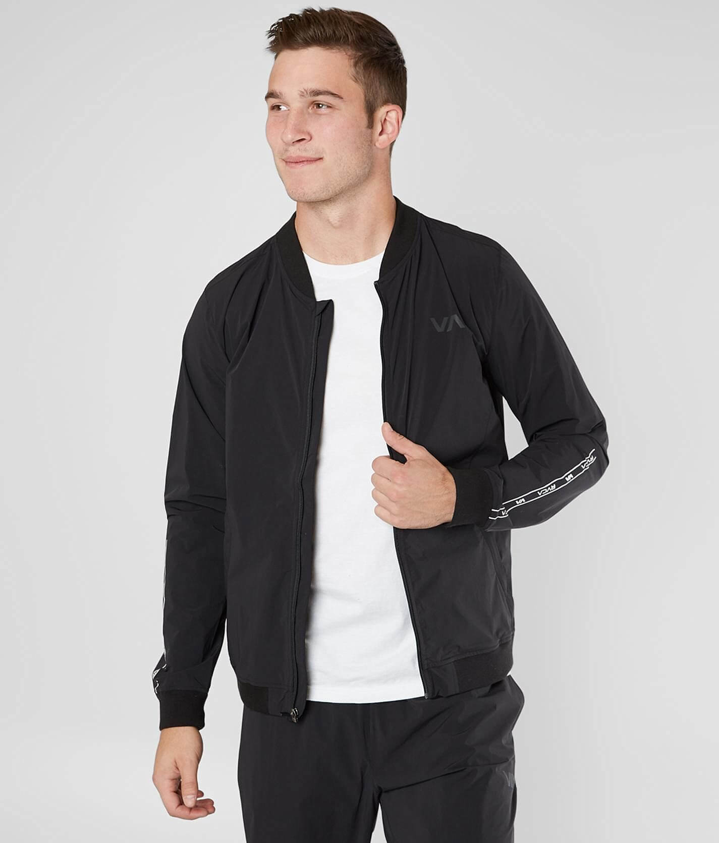 RVCA VA Resin Stretch Bomber Jacket - Men's Coats/Jackets in Black