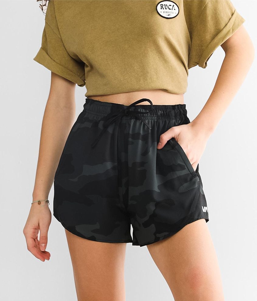 RVCA Essential Camo Yogger Stretch Short front view