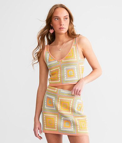 RVCA Shadow Box Cropped Sweater Tank Top front view