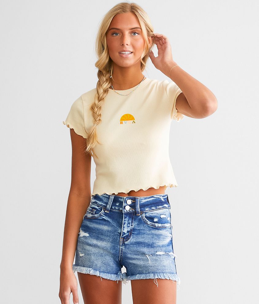 RVCA Shine Cropped T-Shirt front view