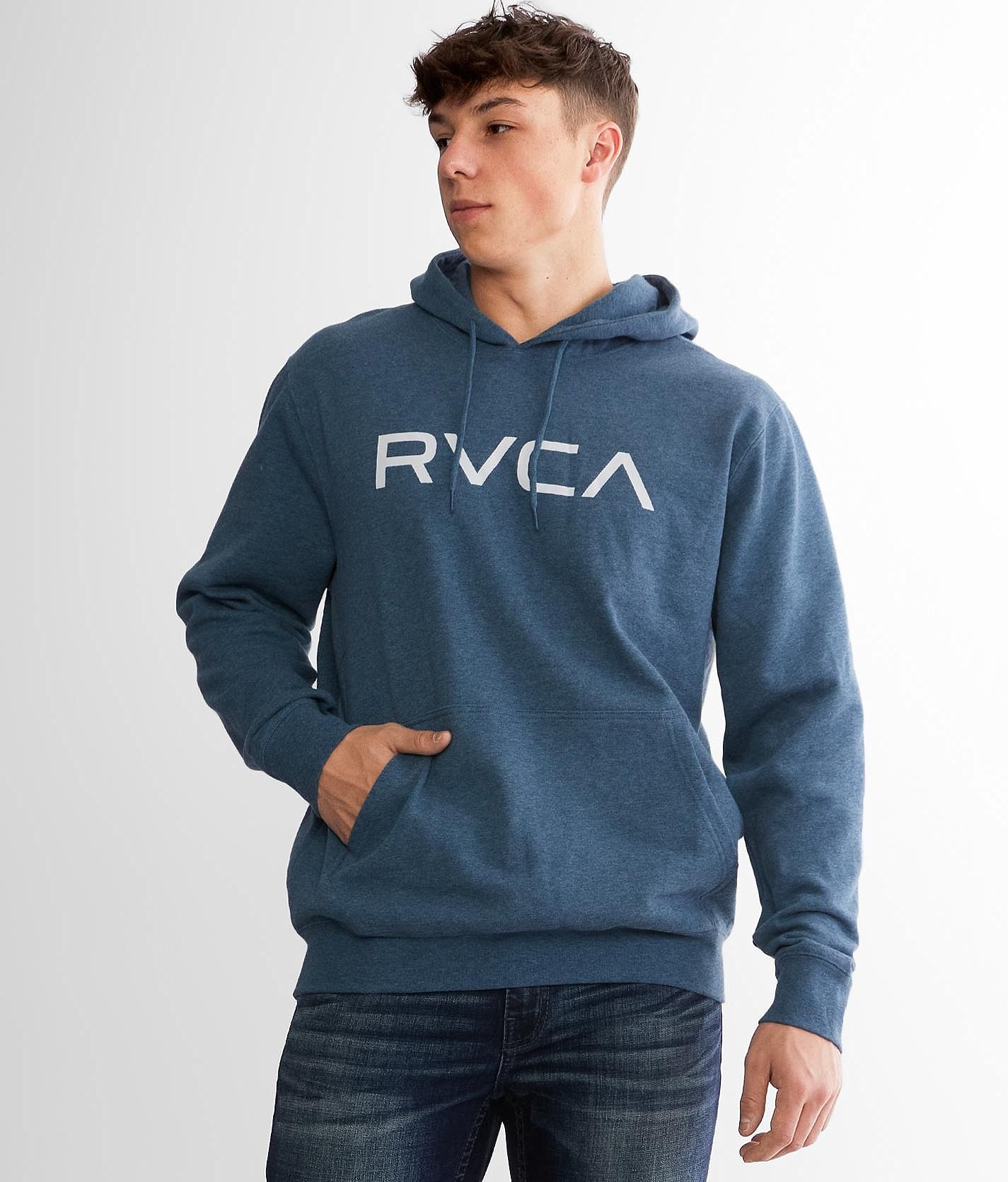 RVCA Big Hooded Sweatshirt - Men's Sweatshirts in Majolica Blue 