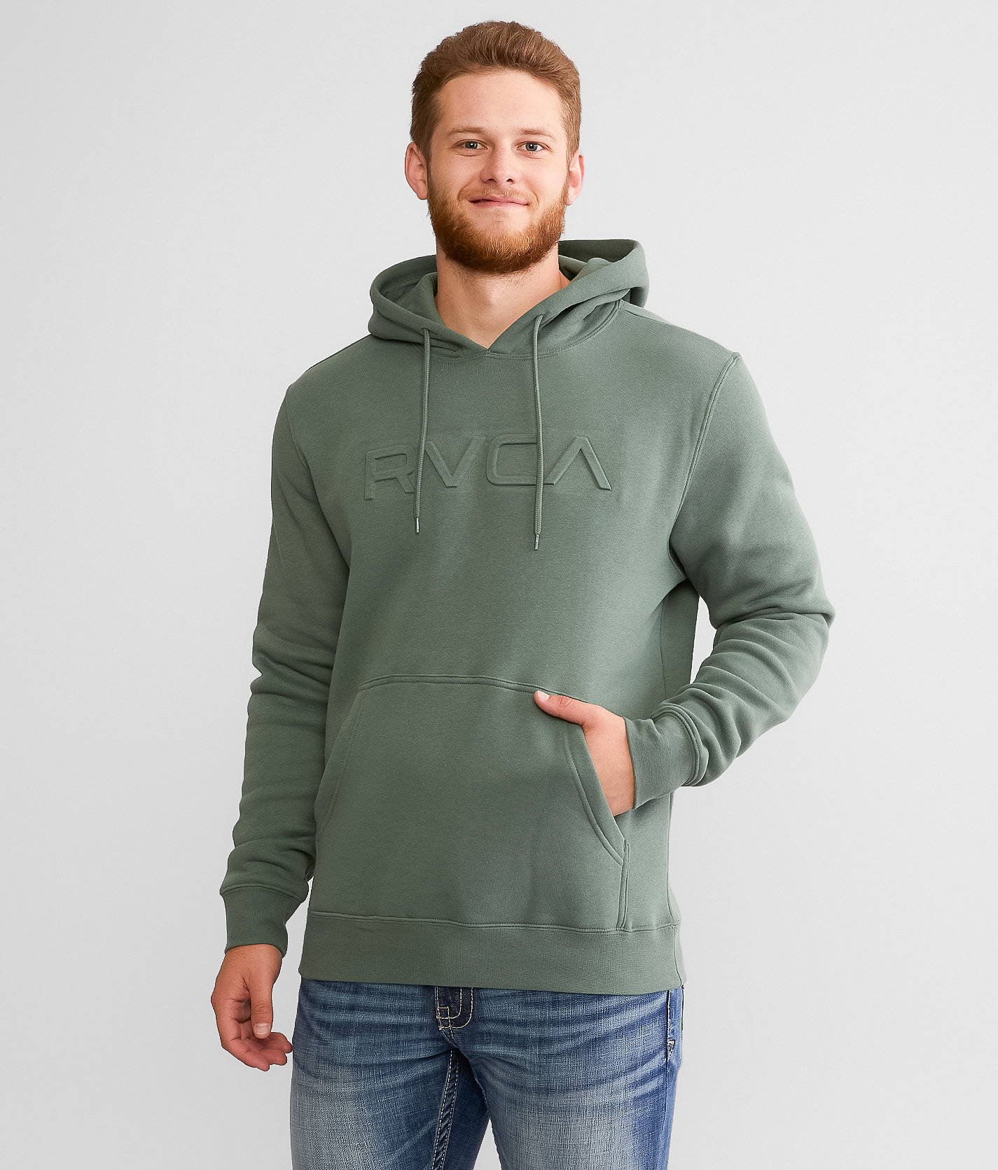RVCA Men's Pullover Hoodie BIG BALANCE HOODIE - Silver Bleach - Medium - NWT | UK - View #2