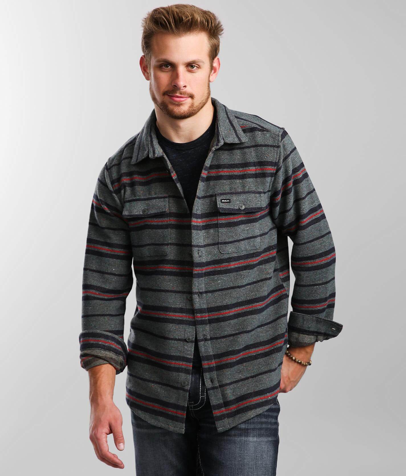 rvca hooded flannel