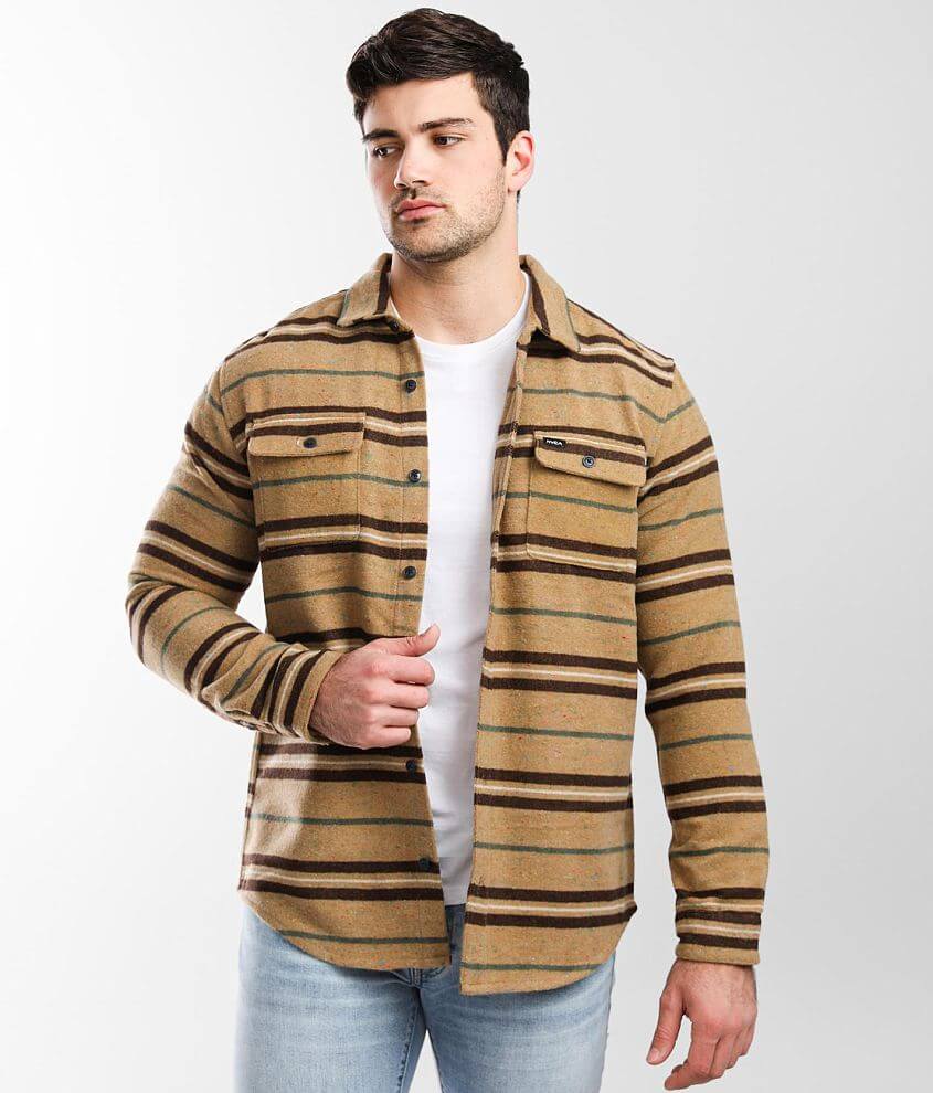 RVCA Striped Blanket Shirt front view