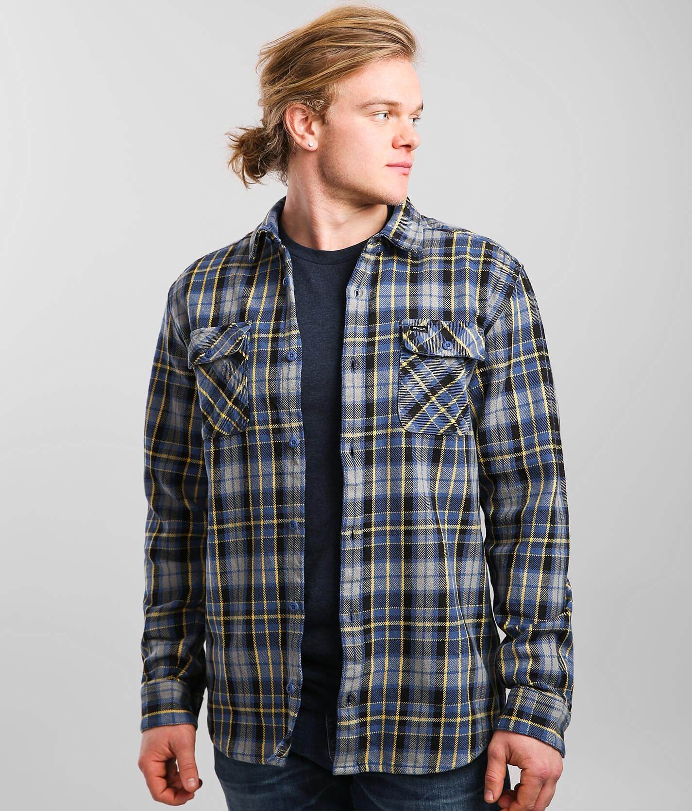 RVCA Operator Flannel Shirt - Men's Shirts in Classic Blue | Buckle
