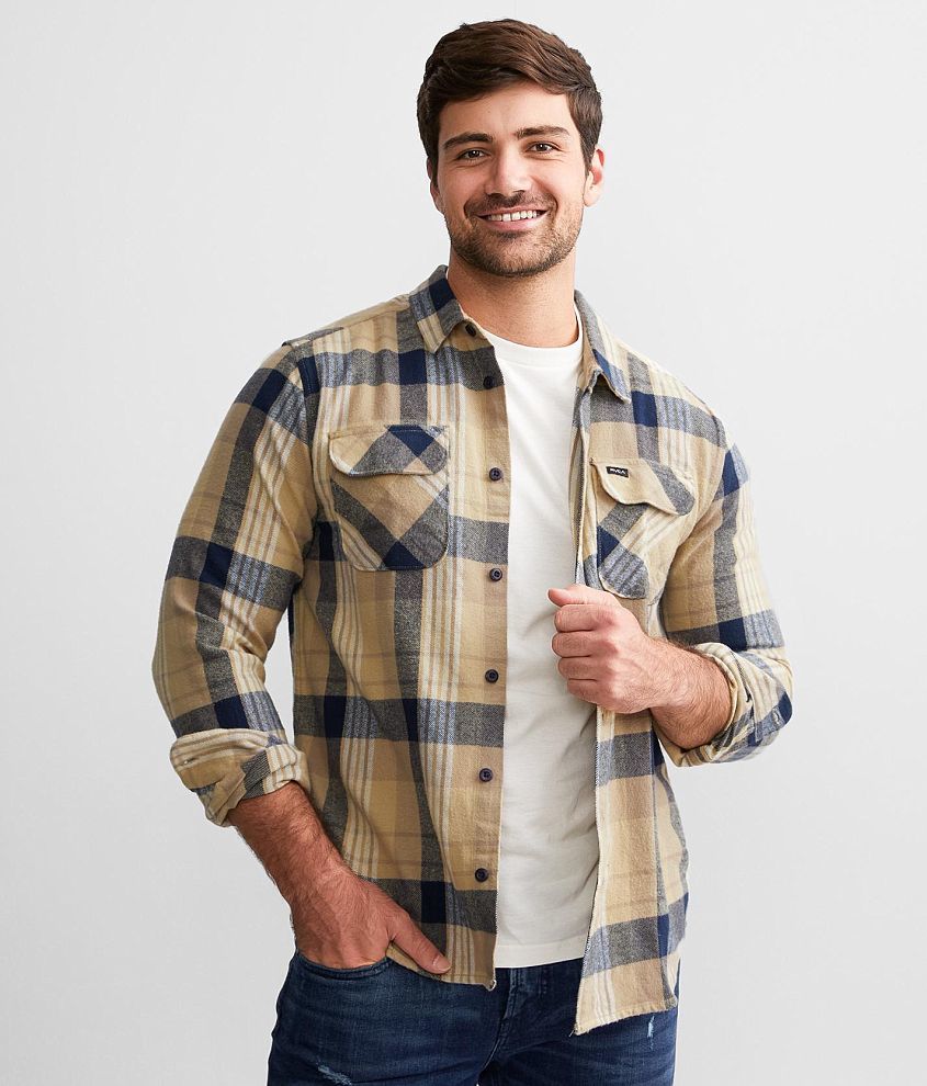 Khaki Plaid Flannel Shirt