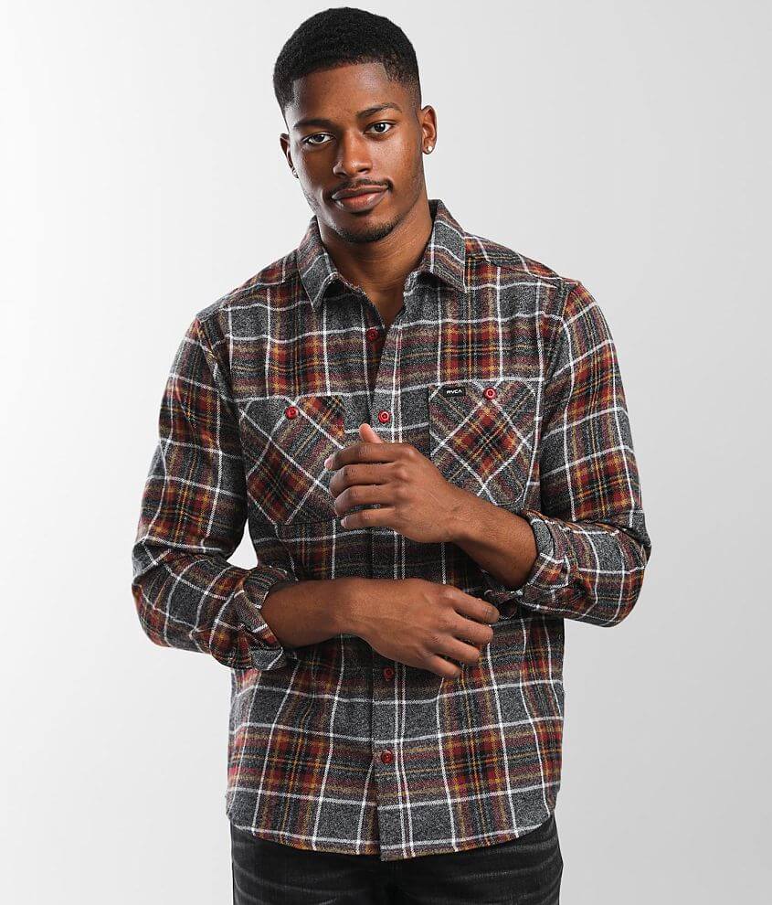 RVCA Mazzy Flannel Shirt - Men's Shirts in Oxblood Red | Buckle