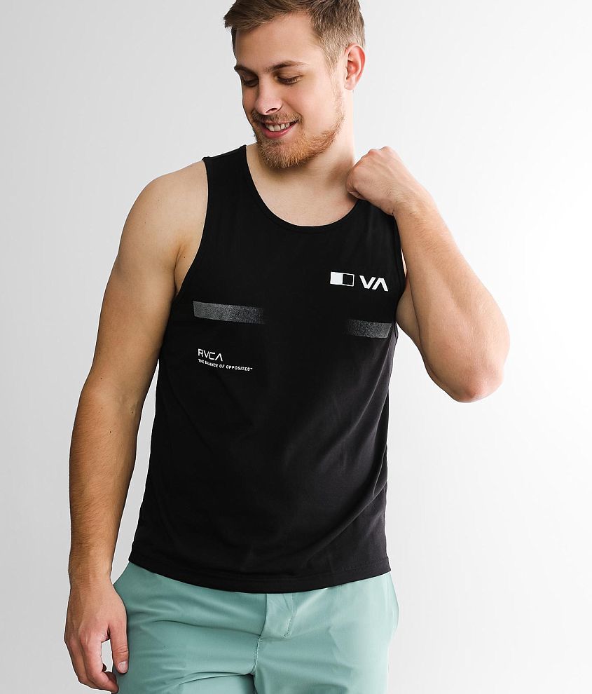 RVCA Pix Bar Sport Tank Top - Men's Activewear in Black