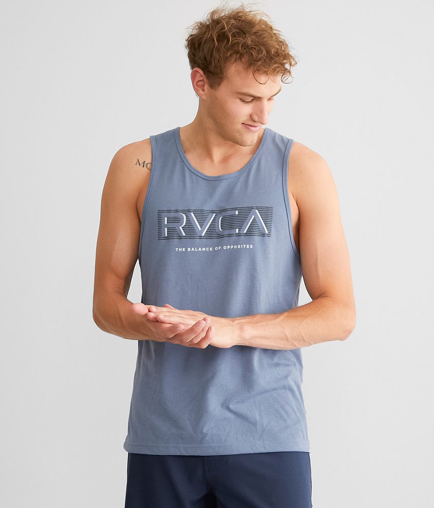 RVCA Balance Tropic Sport Tank Top - Men's Tank Tops in Blue Slate