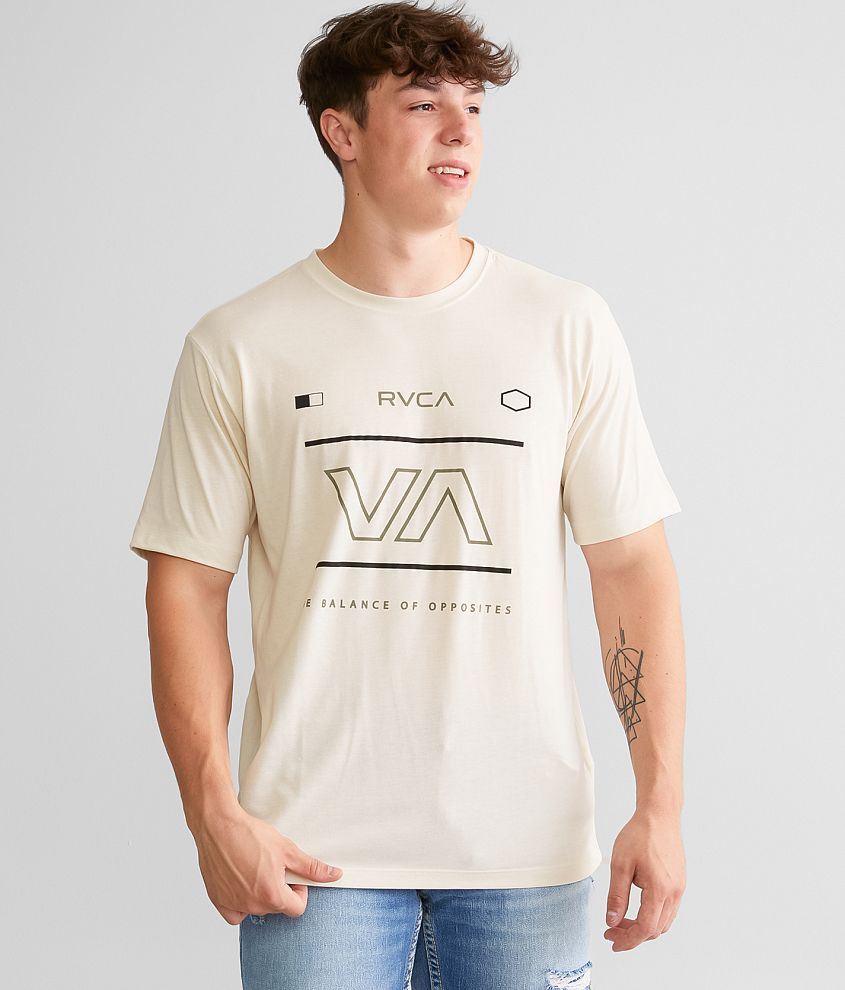 RVCA Brand Frame Sport T-Shirt - Men's T-Shirts in Silver Bleach