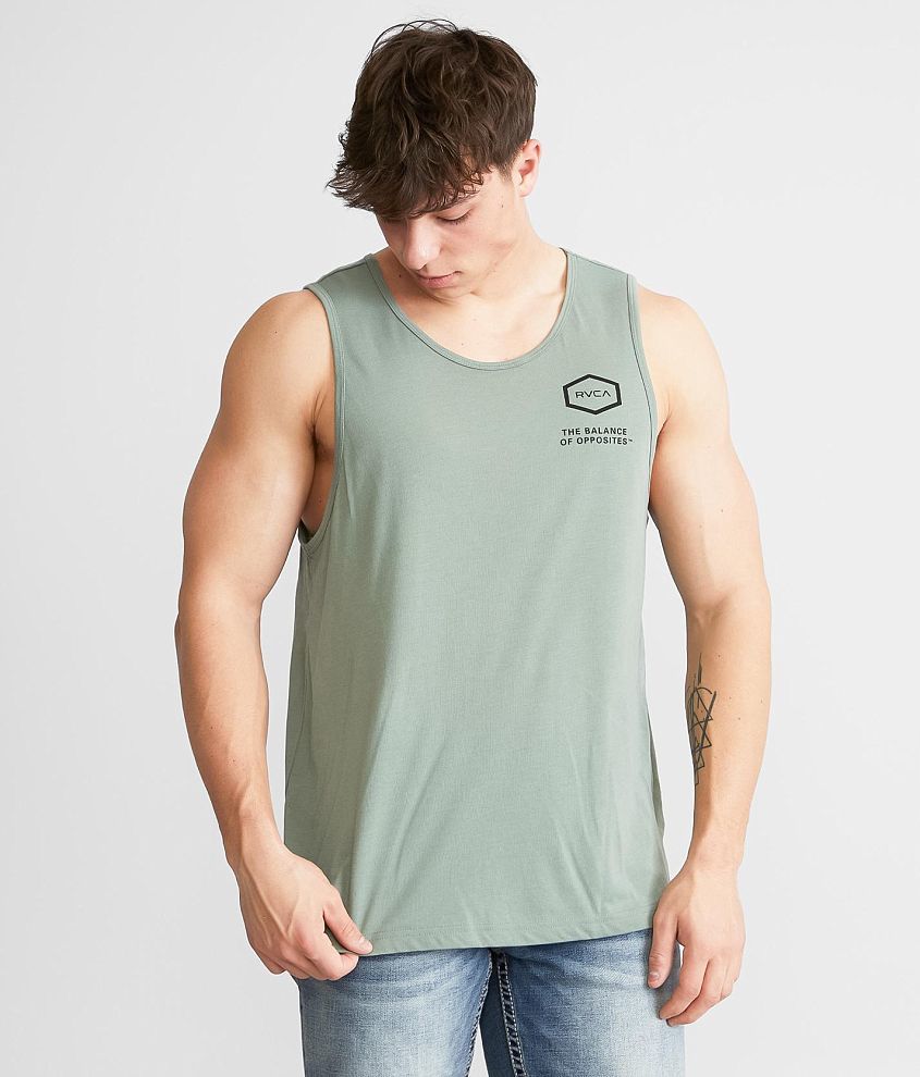 RVCA Hex Shell Sport Tank Top - Men's Tank Tops in Agave Green