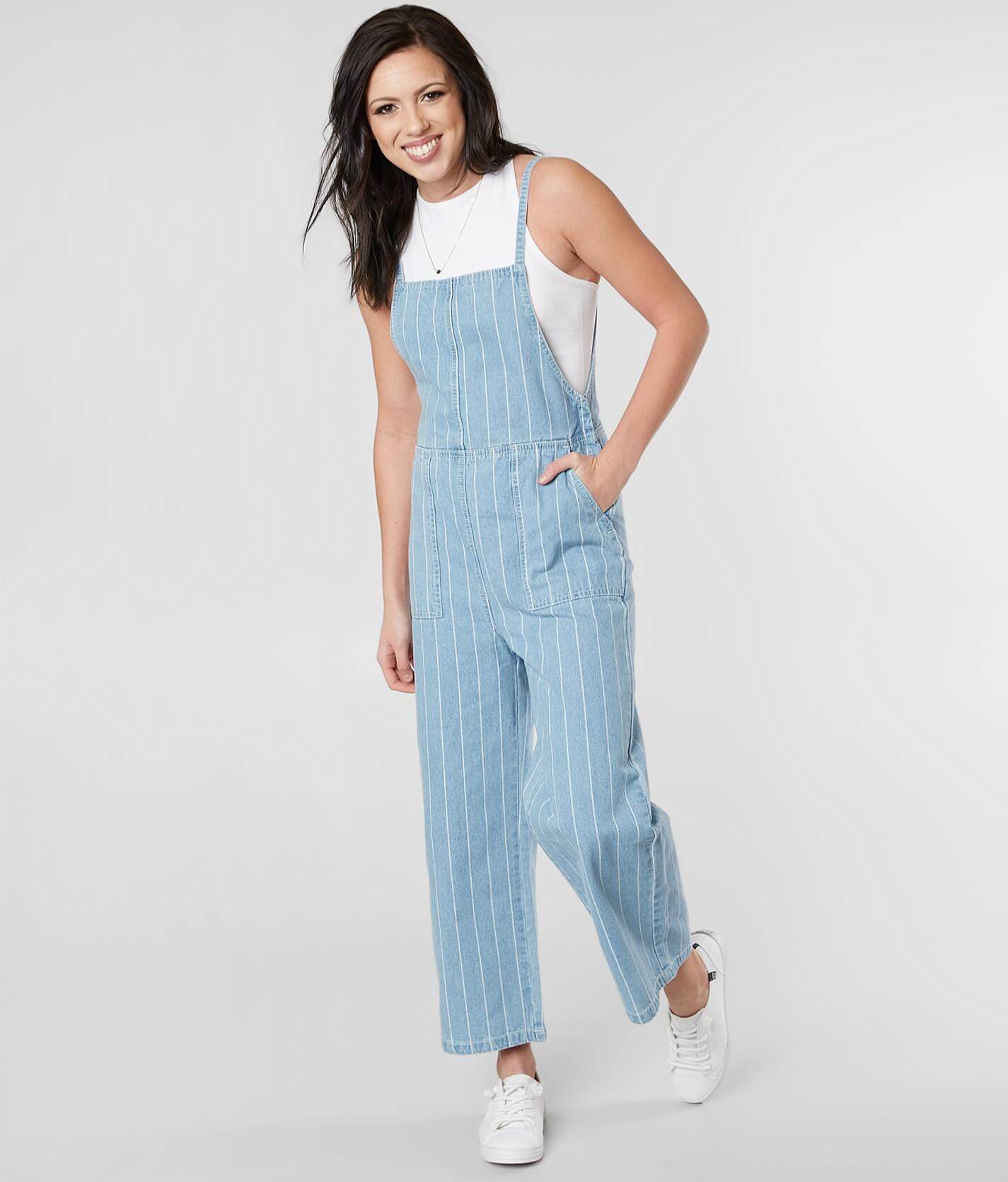 denim striped jumpsuit