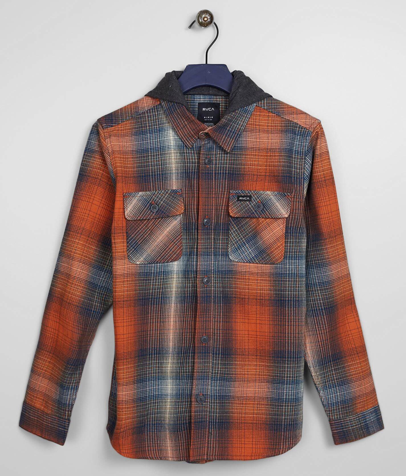 rvca hooded flannel