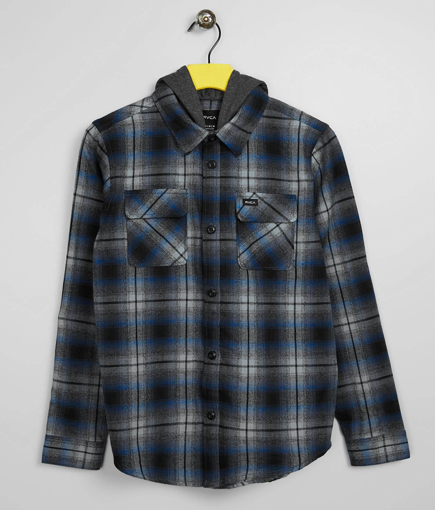 rvca hooded flannel