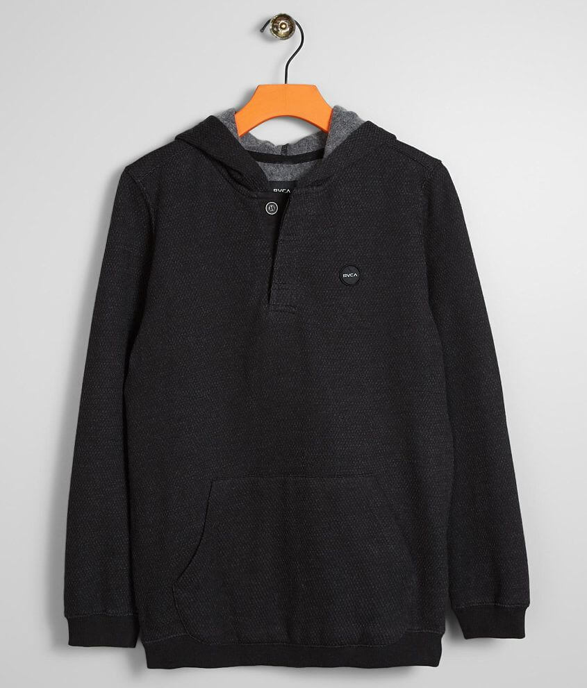 Boys - RVCA Lupo Hooded Henley Sweatshirt front view