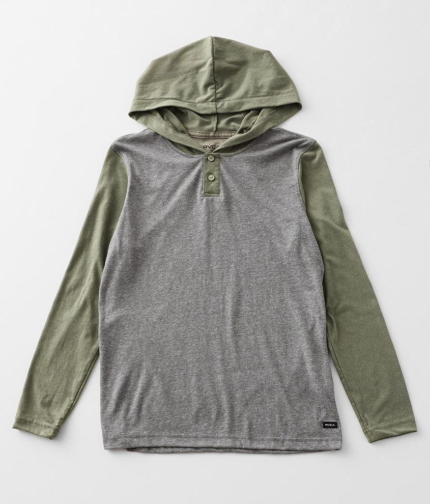 Boys - RVCA Pick Up Hooded Henley front view