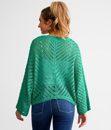 Sadie &amp; Sage Open Weave Boxy Sweater BACK