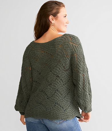 Sadie &amp; Sage Crochet Sweater BACK