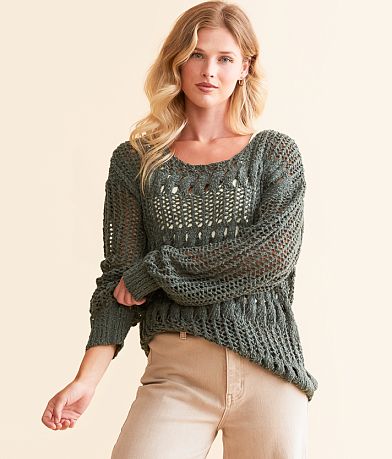 Sadie & Sage Open Weave Sweater front view