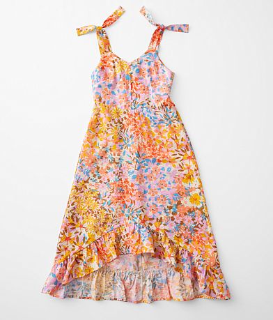 Sadie & Sage Girls - Floral High Low Maxi Dress front view