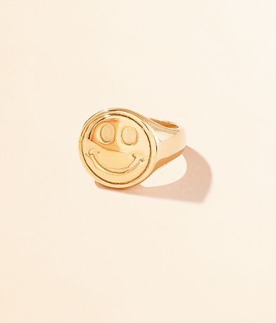 Sahira Jewelry Design Happy Signet Ring front view