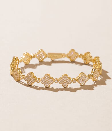 Sahira Jewelry Design Gracie Clover Tennis Bracelet front view