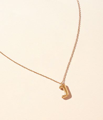 Sahira Jewelry Design J Initial Necklace front view