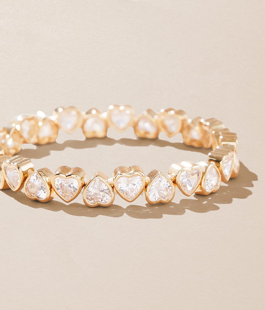 Bezel Heart Stretch Bracelet