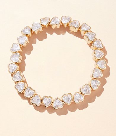 Sahira Jewelry Design Bezel Heart Stretch Bracelet front view