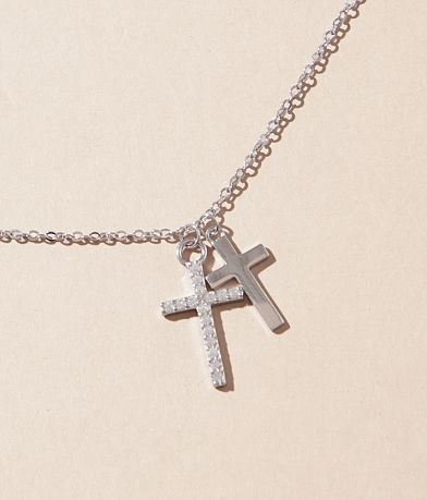 Sahira Jewelry Design Double Cross Necklace front view