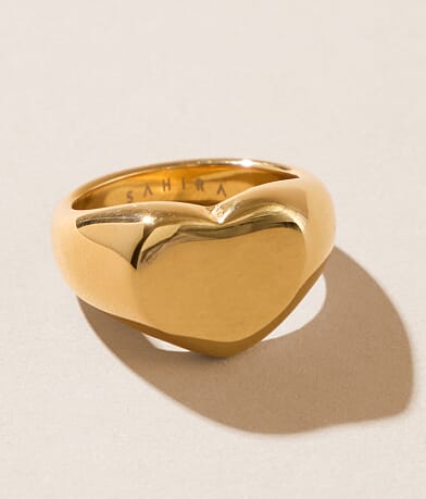 Sahira Jewelry Design Heart Signet Ring front view