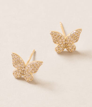 Sahira Jewelry Design Elsie Pave Butterfly Earring front view