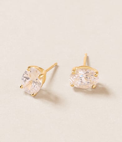 Sahira Jewelry Design Oval Cut Stud Earring front view
