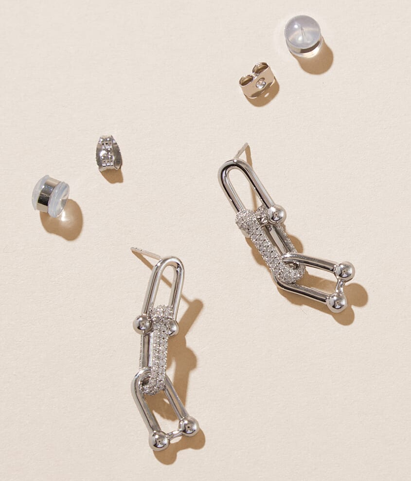 Link Pave Drop Earring