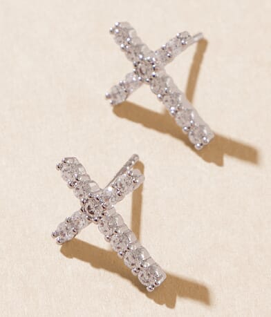 Sahira Jewelry Design Cross Glitz Earring front view