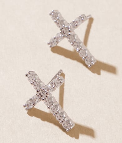 Sahira Jewelry Design Cross Glitz Earring front view