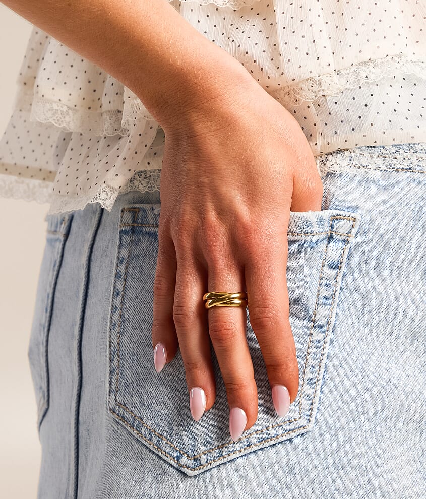 Golden Girl Linked Ring Set