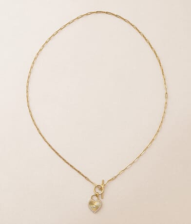 Sahira Jewelry Design Heart Locked Necklace front view