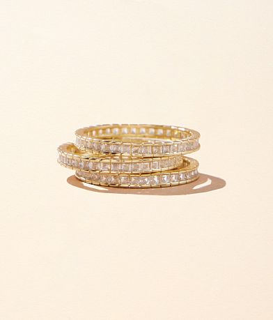Sahira Jewelry Design 3 Pack Allegra Ring Set front view