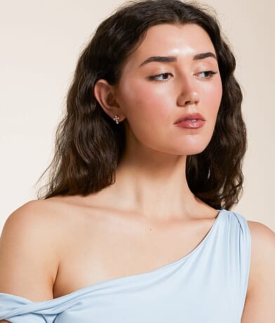 Sahira Jewelry Design Mini Faux Pearl Cross Earring misc detail 2 view