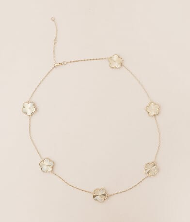 Sahira Jewelry Design Adeline Clover Necklace front view