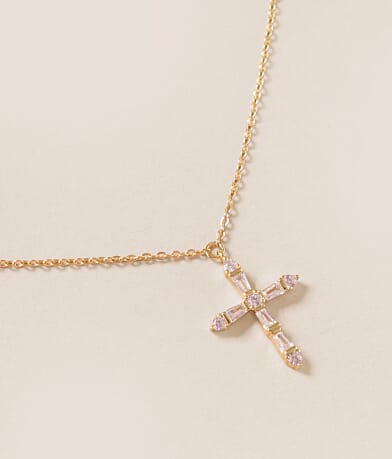 Sahira Jewelry Design Gabriella Cross Necklace front view