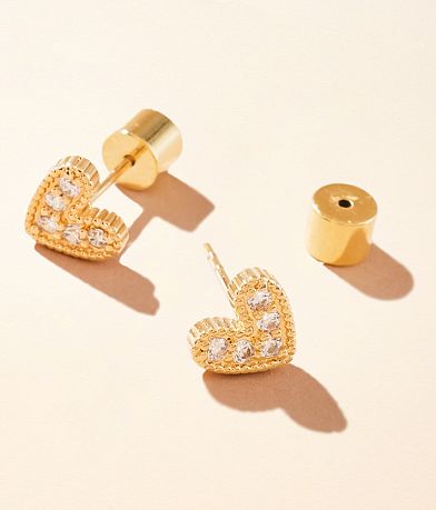 Sahira Jewelry Design Nia Pave Heart Earring front view