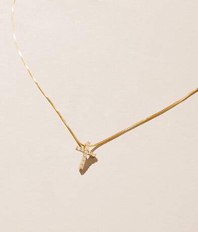 Sahira Jewelry Design Raya Cross Necklace front view