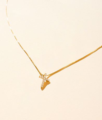 Sahira Jewelry Design Raya Cross Necklace front view