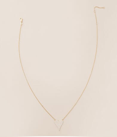 Sahira Jewelry Design Sara Pave Heart Necklace front view