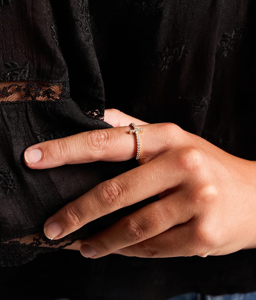 Pave Cross Ring