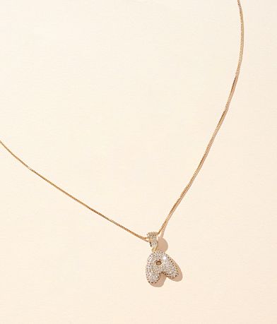 Sahira Jewelry Design A Pave Initial Necklace front view