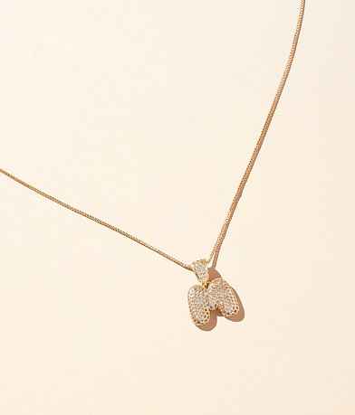 Sahira Jewelry Design M Pave Initial Necklace front view